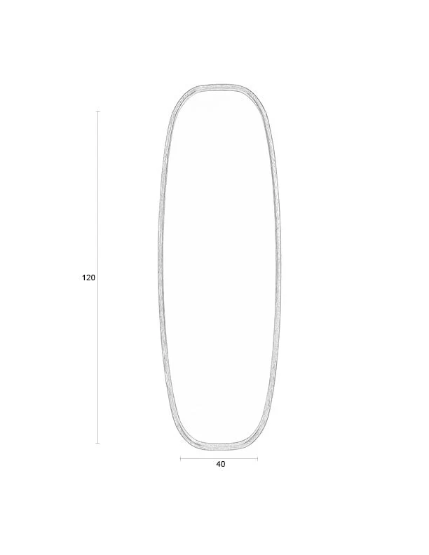 Wandspiegel Nyko L mit Rahmen aus Gummiholz, 120 x 40 cm, Beige
