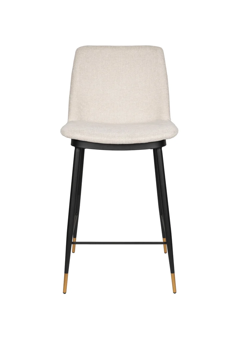 Barhocker Lionel im 2er-Set, Beige mit Stoffbezug und Metallgestell