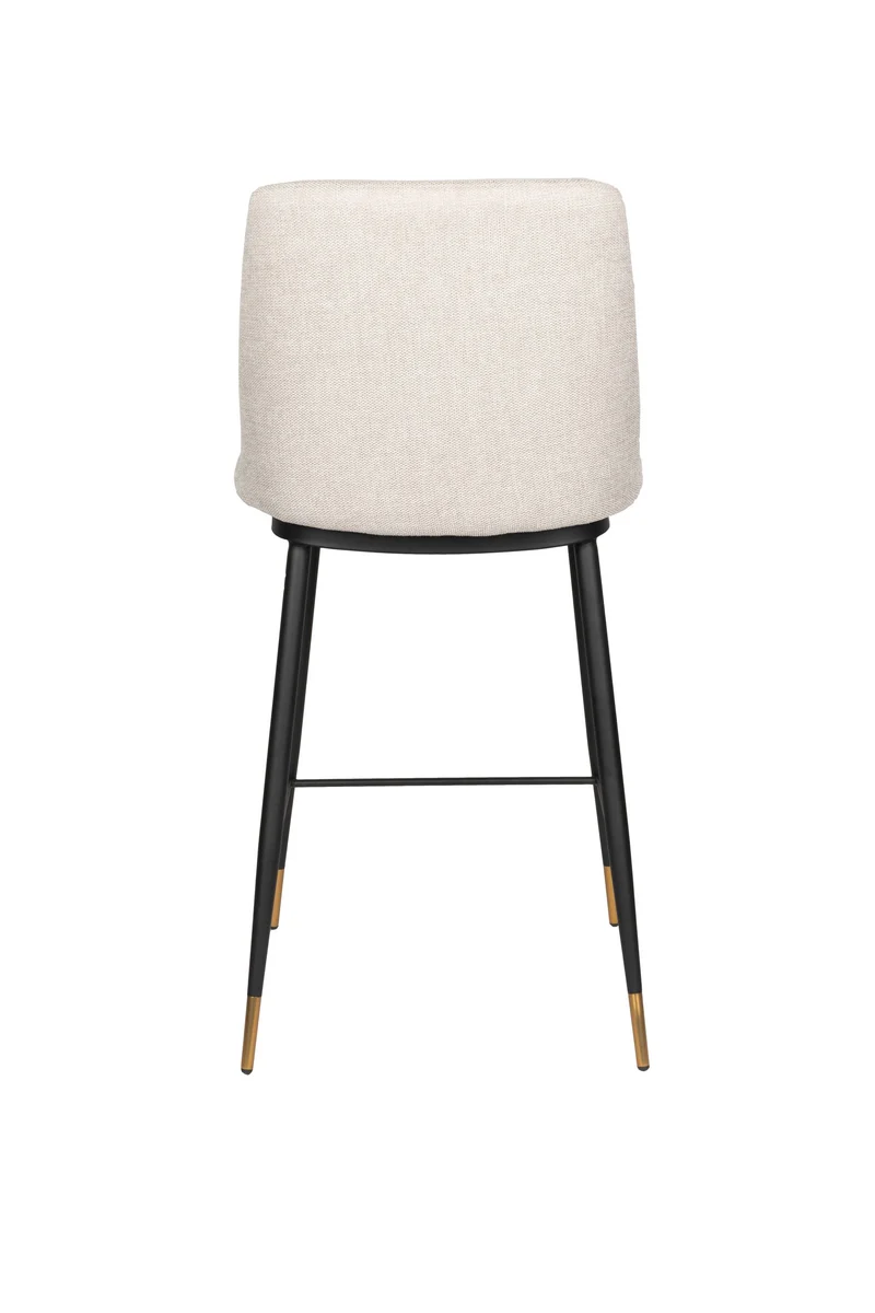 Barhocker Lionel im 2er-Set, Beige mit Stoffbezug und Metallgestell