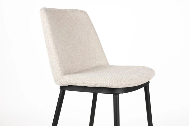 Barhocker Lionel im 2er-Set, Beige mit Stoffbezug und Metallgestell