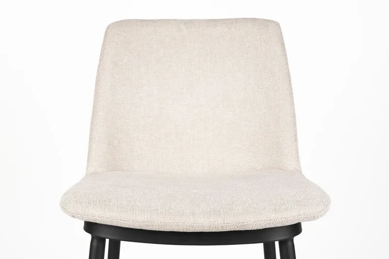 Barhocker Lionel im 2er-Set, Beige mit Stoffbezug und Metallgestell