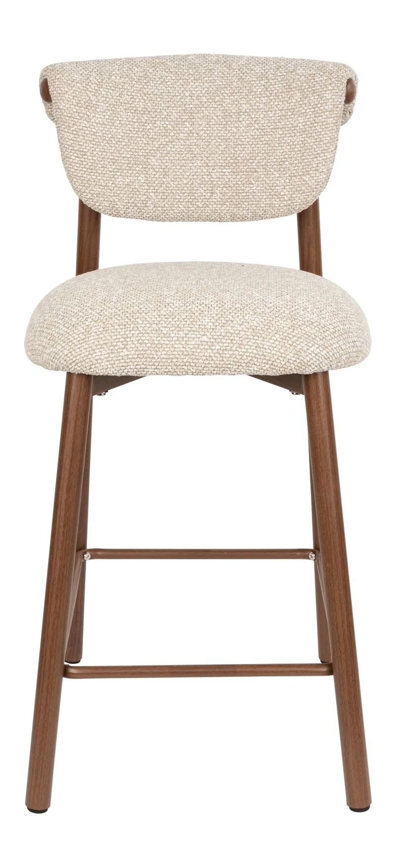 Barhocker Lee im 2er-Set, Beige mit Stoffbezug und Metallgestell