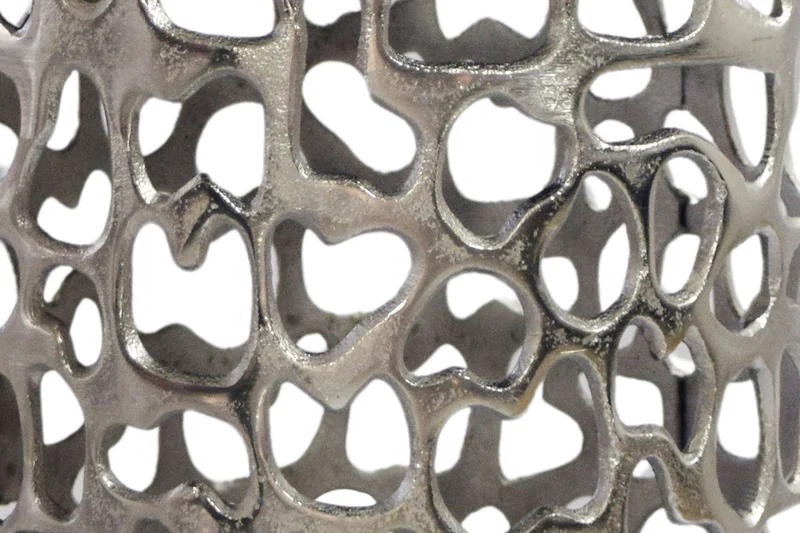 Beistelltisch Aluminium & Marmor rund 30 cm, Silber von Wohnling