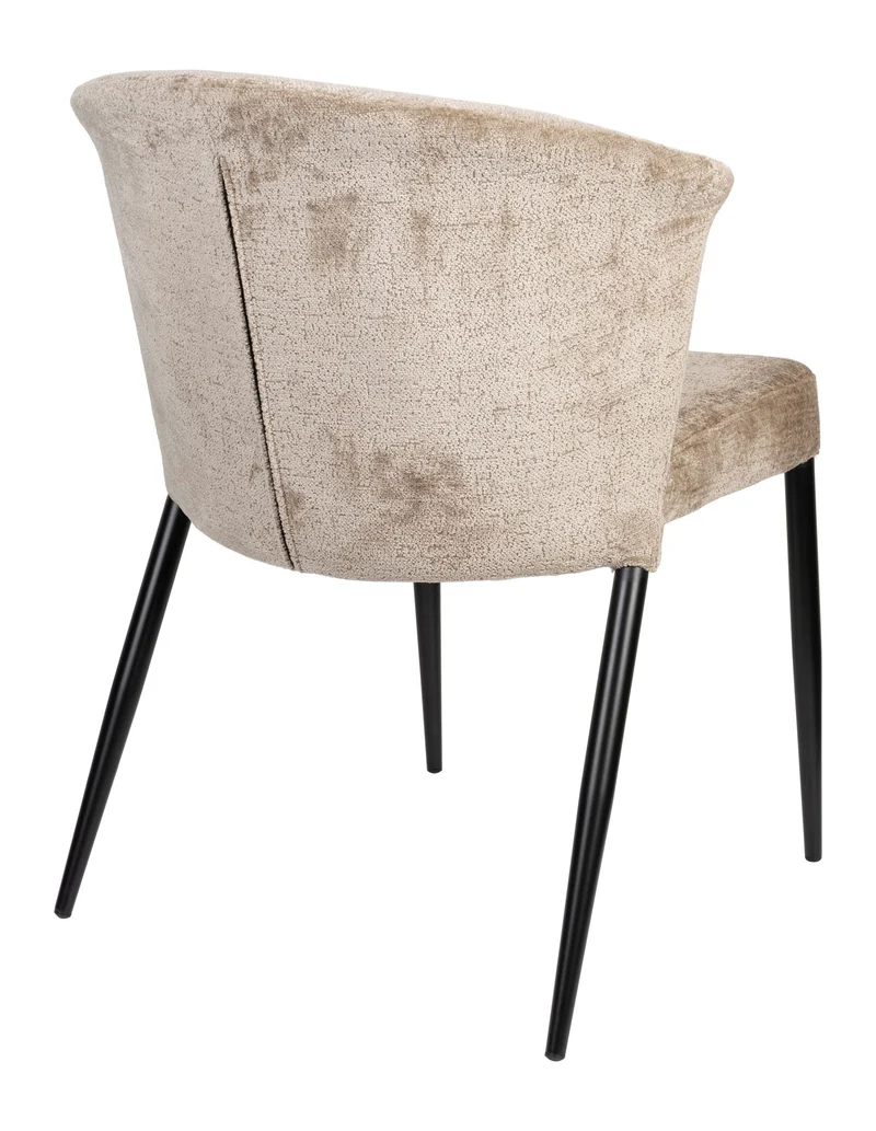 Esszimmerstuhl Georgia im 2er-Set, Taupe mit Samtbezug von Dutchbone