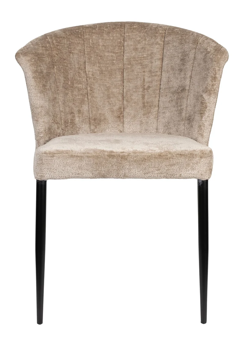 Esszimmerstuhl Georgia im 2er-Set, Taupe mit Samtbezug von Dutchbone
