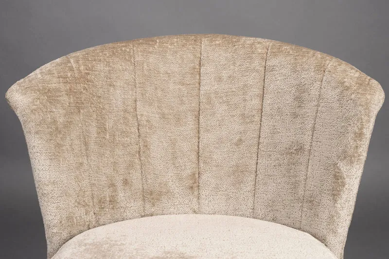 Esszimmerstuhl Georgia im 2er-Set, Taupe mit Samtbezug von Dutchbone