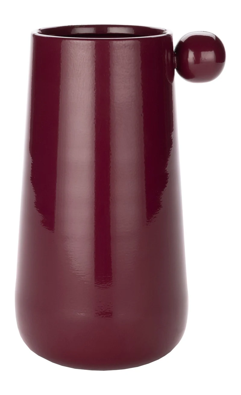 Dutchbone Vase Dot M Bordeaux aus Eisen mit Glanzfinish für Wohnzimmer