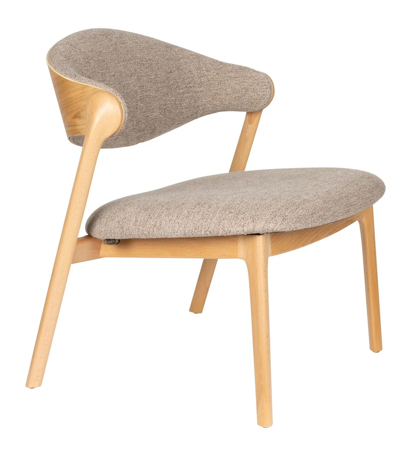 Loungesessel Babington Natural mit Buchenholz-Gestell im Boho-Stil