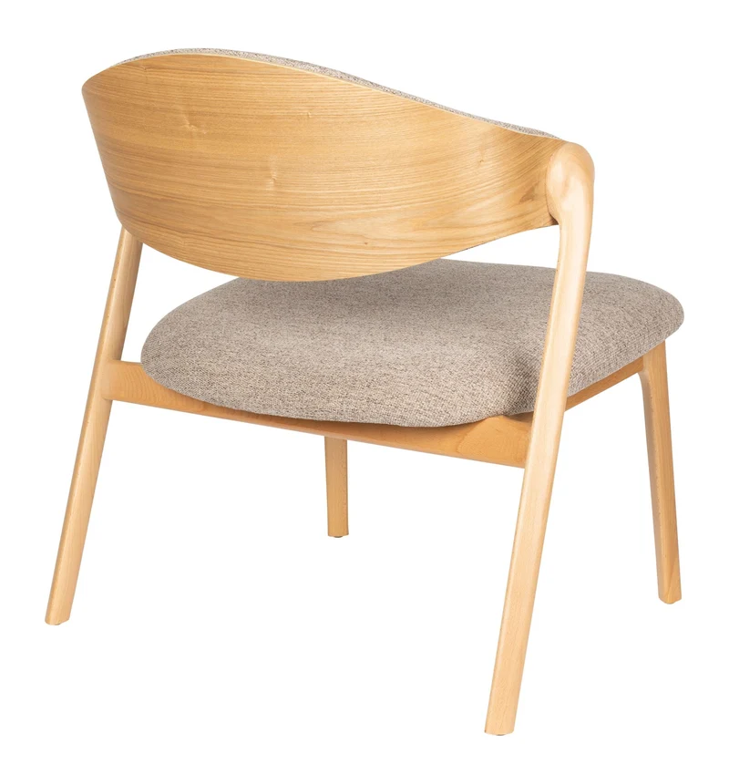 Loungesessel Babington Natural mit Buchenholz-Gestell im Boho-Stil