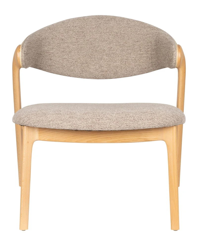 Loungesessel Babington Natural mit Buchenholz-Gestell im Boho-Stil