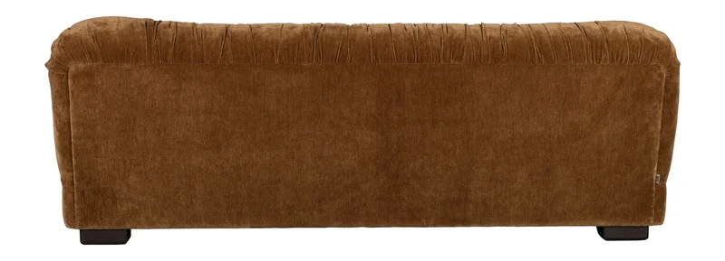 Sofa Douglas 3-Sitzer in Cognac mit Holzbeinen aus Gummibaumholz