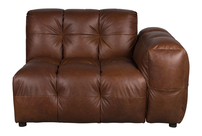 Sofa-Element Hackman mit Armlehne rechts in Leder Chocolate Dutchbone