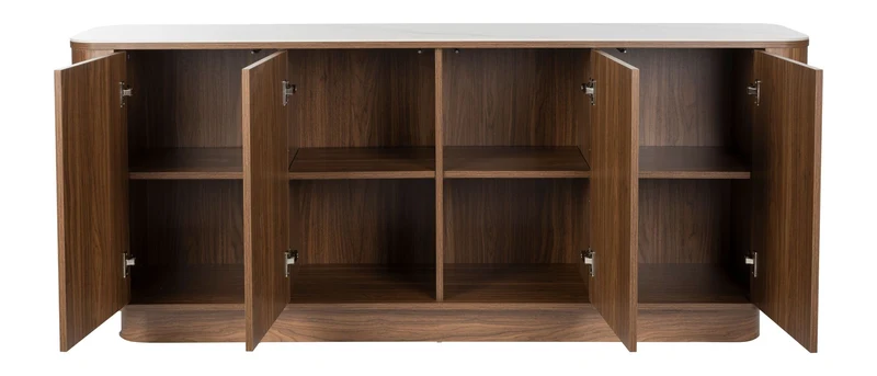 Sideboard Almira High in Walnuss-Optik mit Stauraum für Wohnzimmer