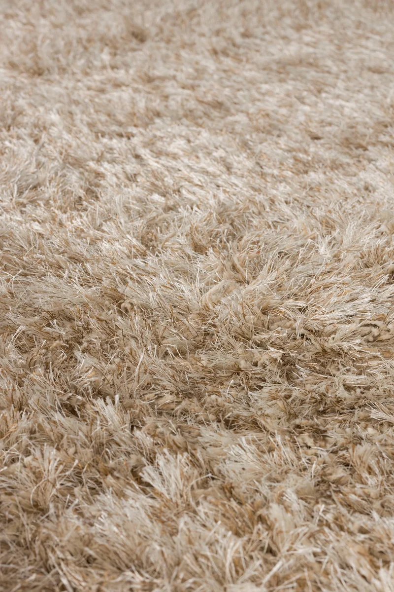 Teppich Hairy 160x230 aus Wolle in Beige, Boho-Chic fürs Wohnzimmer