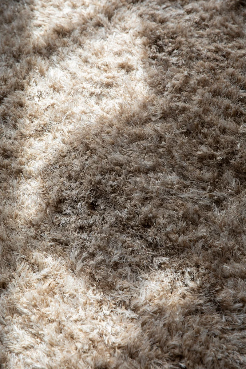 Teppich Hairy 160x230 aus Wolle in Beige, Boho-Chic fürs Wohnzimmer