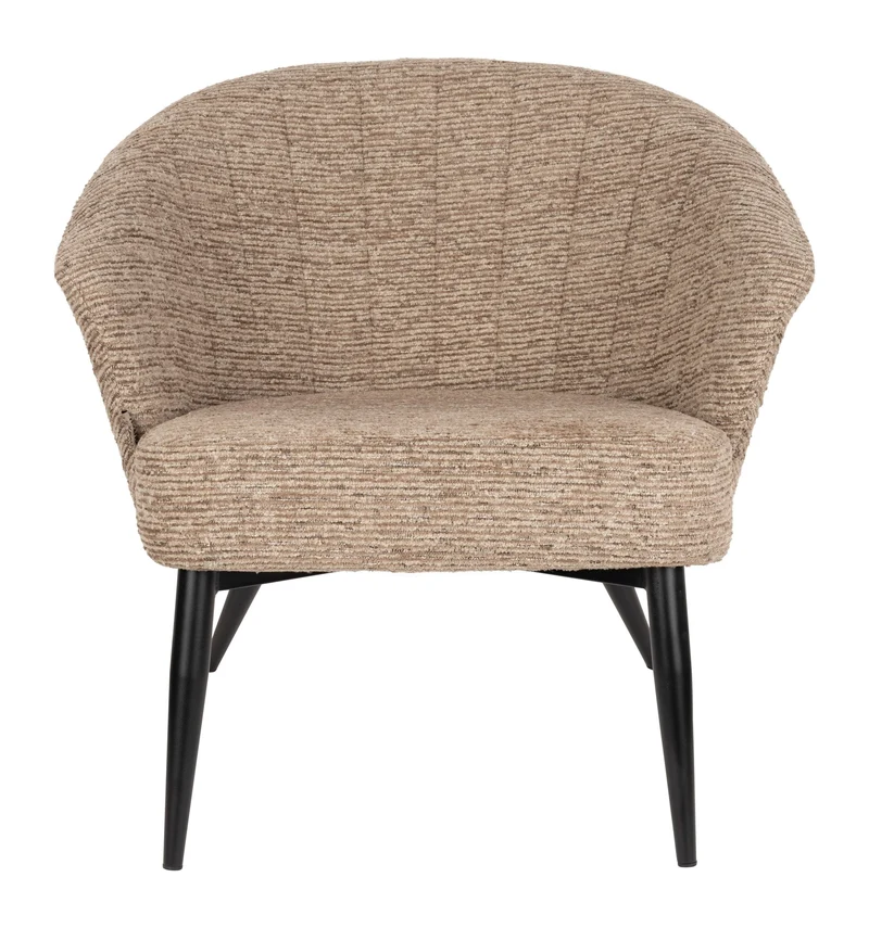 Loungesessel Georgia Soft Brown: Boho-Sessel mit Samtbezug für Wohn-