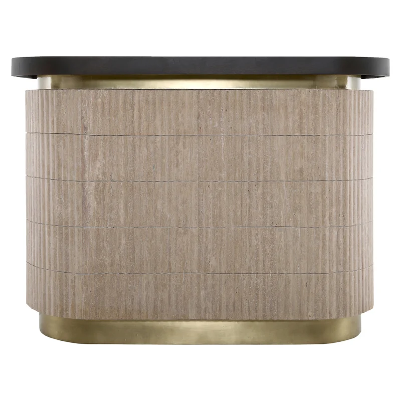 Richmond Bar Martini Travertin – Hausbar beige mit Messing-Akzenten