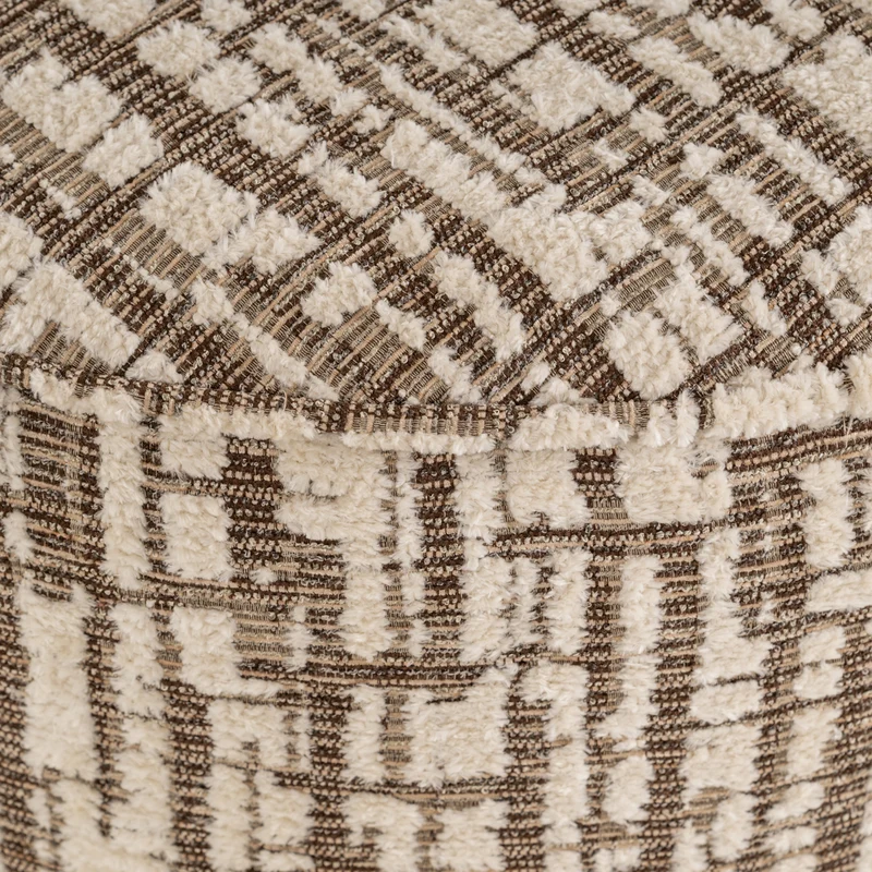 Richmond Hocker & Fußbank Lexie cream Ø 70 cm – Pouf fürs Wohnzimmer