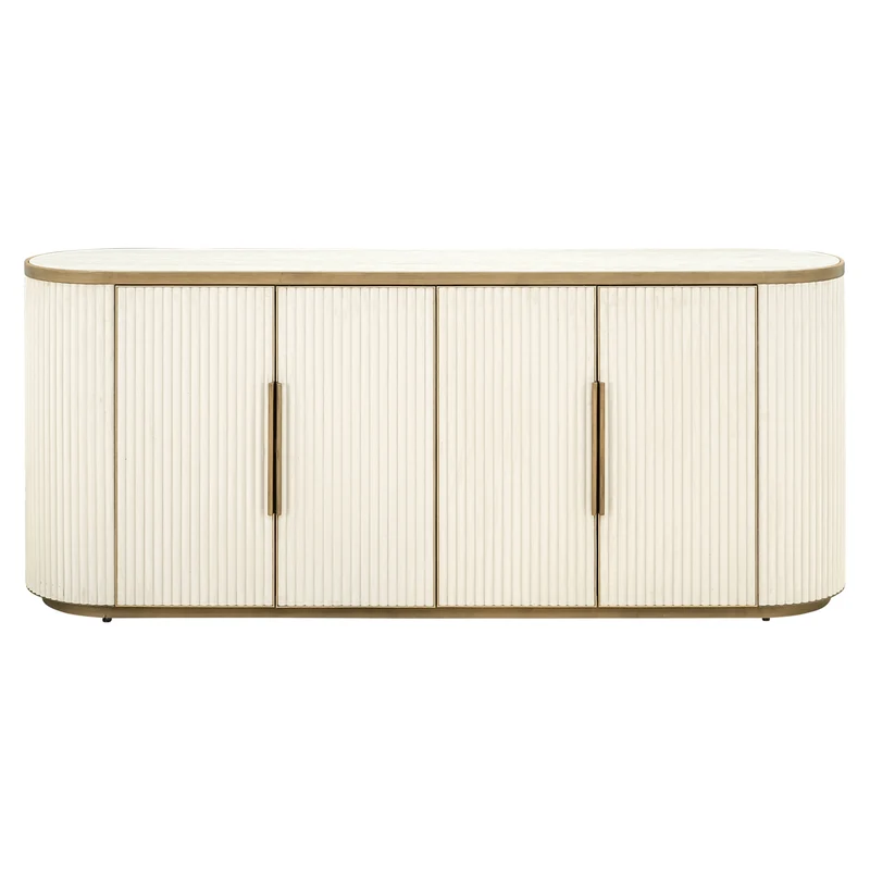 Sideboard Tivoli Weiß mit Keramikplatte und Softclose-Türen