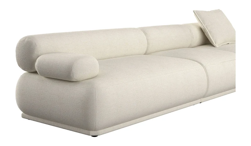 Sofa Rembrandt 4,5-Sitzer Links, Beige mit Rippstoff-Bezug von Zuiver