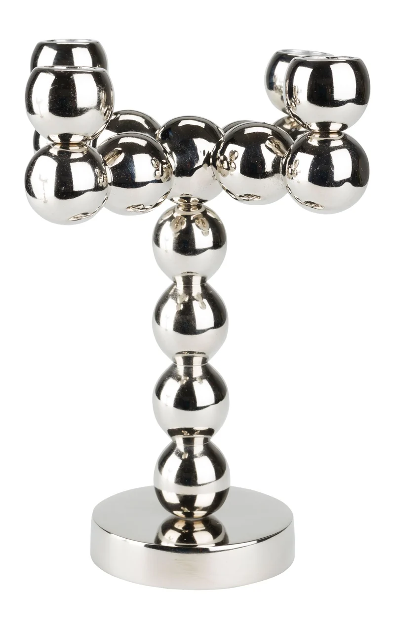 Kerzenständer Bubbles Zuiver für 4 Kerzen in glänzendem Silber