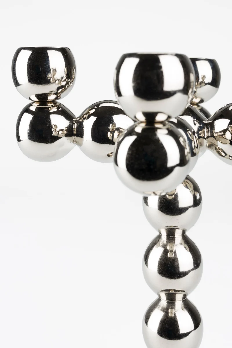 Kerzenständer Bubbles Zuiver für 4 Kerzen in glänzendem Silber