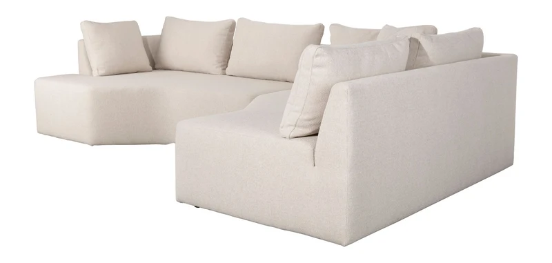 Sofa Prosper Right mit Beistelltisch-Element, Creme von Zuiver