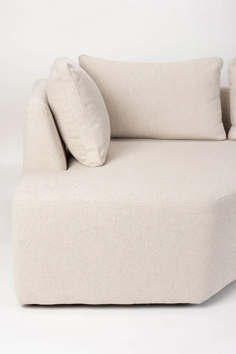 Sofa Prosper Right mit Beistelltisch-Element, Creme von Zuiver
