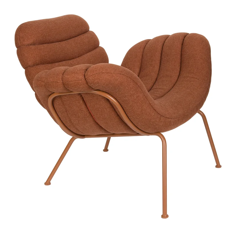 Loungesessel Verte Terracotta mit Stahlgestell für Wohnzimmer