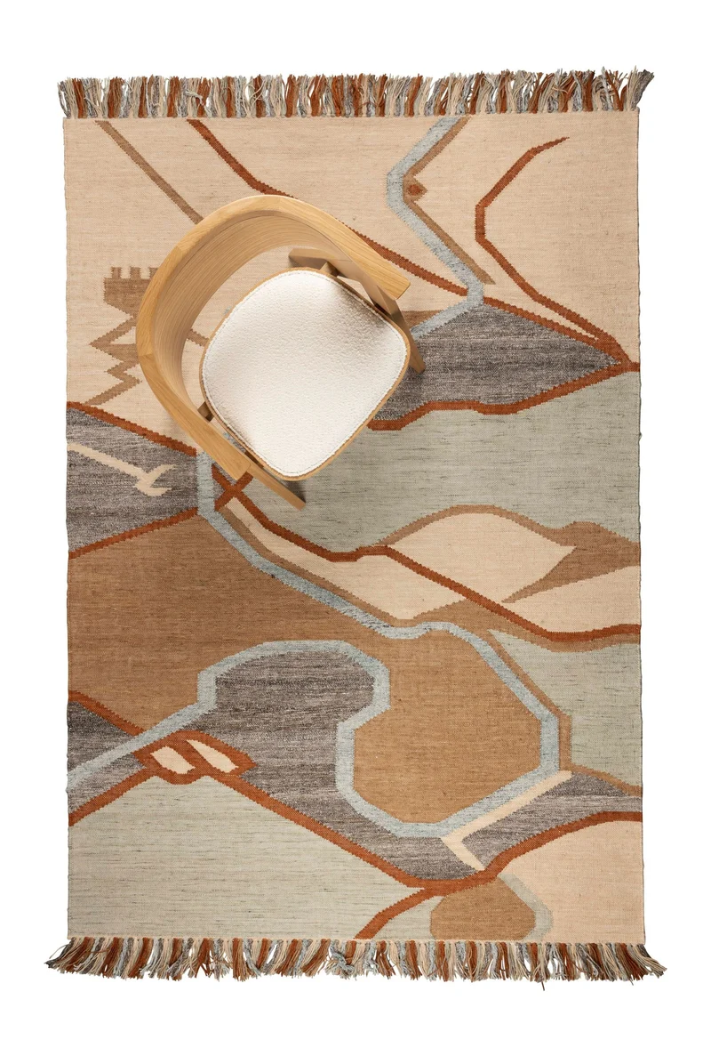 Teppich Saigon 160x230 handgewebt aus recyceltem PET in Orange