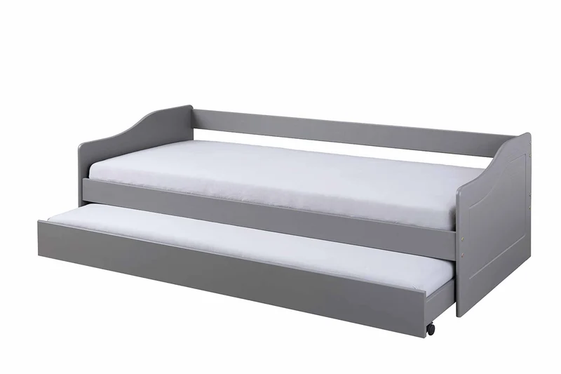 Sofabett Kinderbett MALTE grau mit Schublade 90 x 200 Kiefer massiv