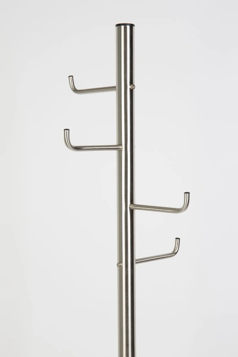 Garderobenständer HOOKED Satin Nickel mit 8 Haken