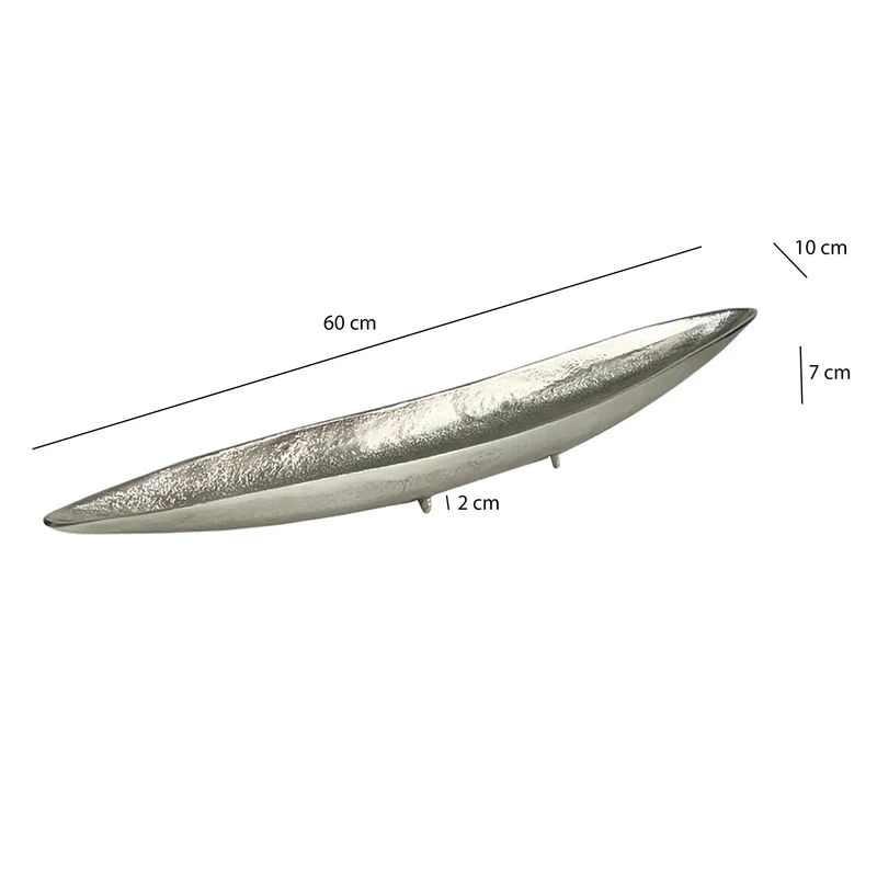 Dekoschale Silber Aluminium 60 cm, Tischdeko Wohnzimmer von Wohnling