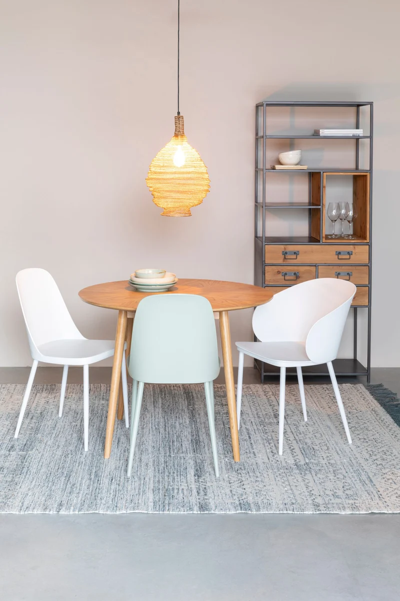 Esszimmerstuhl Pip im 2er-Set, All White mit Metallgestell