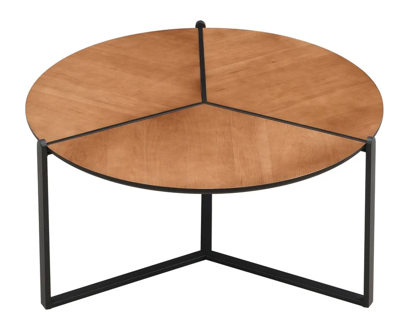 Couchtisch 80cm Dreibein-Gestell aus Metall, Holzoptik Wohnling