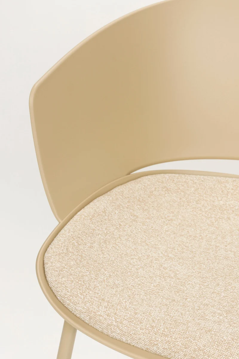 Esszimmerstuhl Jessica im 4er-Set, Beige mit Metallgestell für Küche