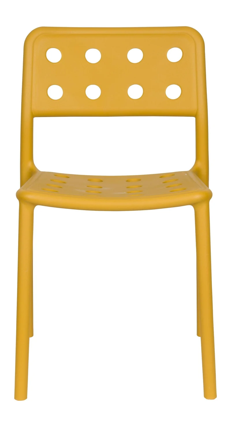 Gartenstuhl Serra im 4er-Set, Ochre-Gelb aus wetterfestem Kunststoff