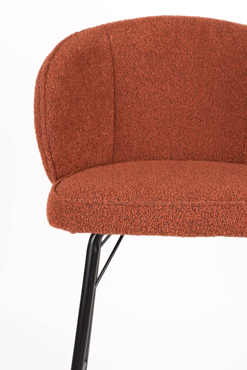 Barhocker Joa im 2er-Set, Braun mit Metallgestell für Küche und Bar