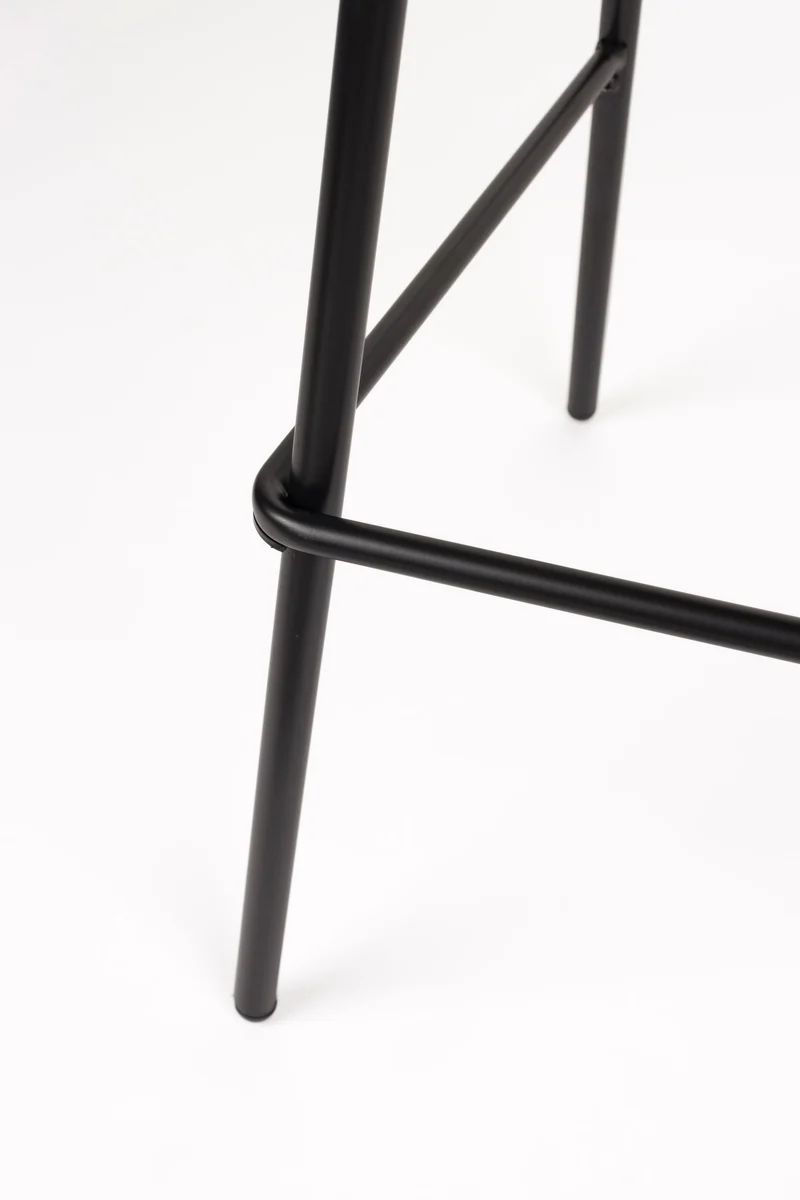 Barhocker Joa im 2er-Set, Braun mit Metallgestell für Küche und Bar