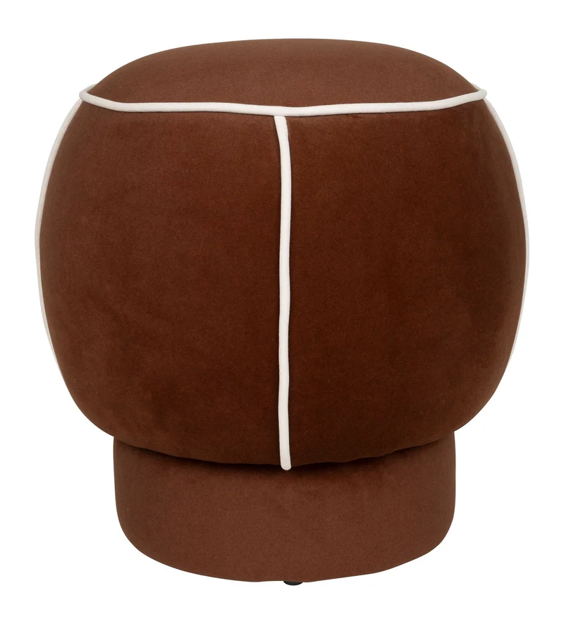 Hocker Marina Rot mit Kontrastnaht, Sitzpouf fürs Wohnzimmer