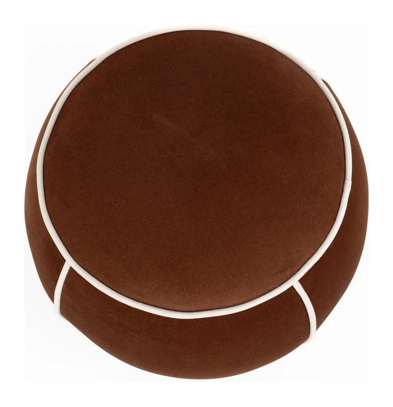 Hocker Marina Rot mit Kontrastnaht, Sitzpouf fürs Wohnzimmer