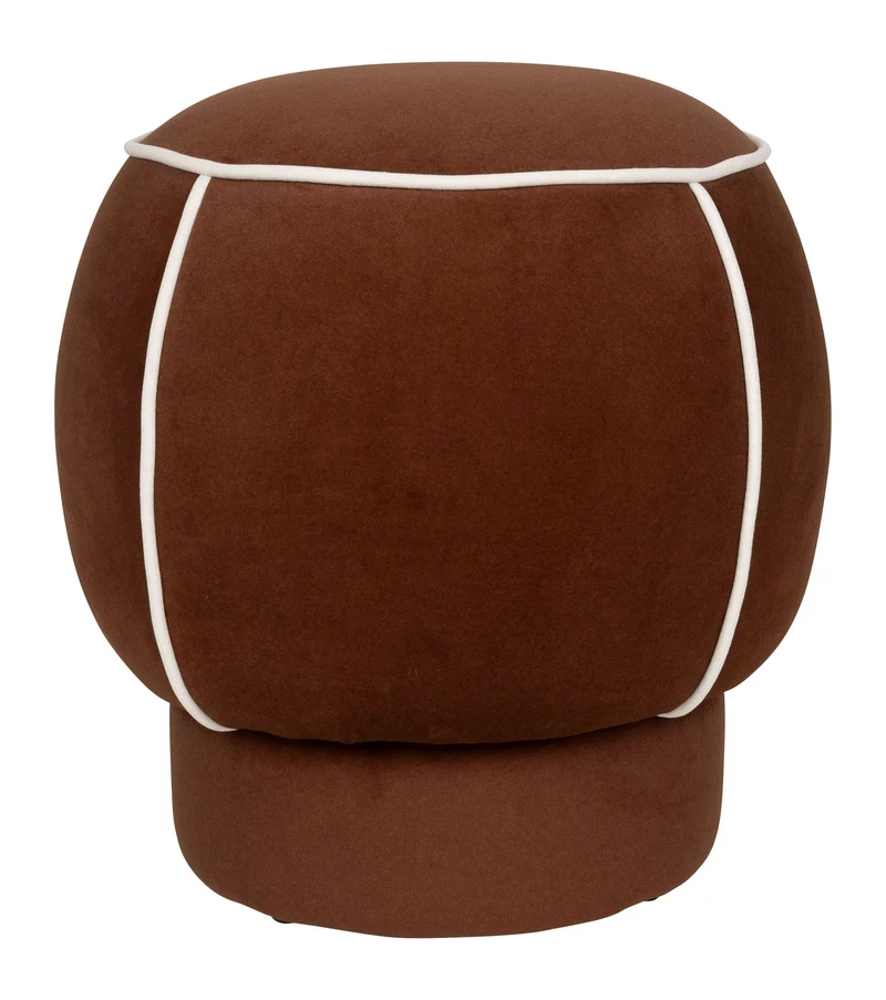 Hocker Marina Rot mit Kontrastnaht, Sitzpouf fürs Wohnzimmer