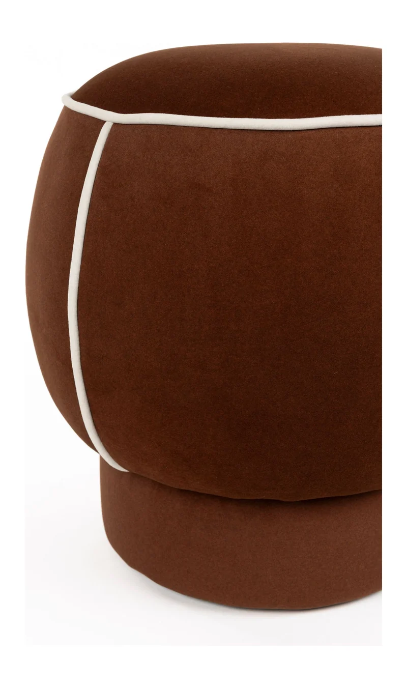Hocker Marina Rot mit Kontrastnaht, Sitzpouf fürs Wohnzimmer