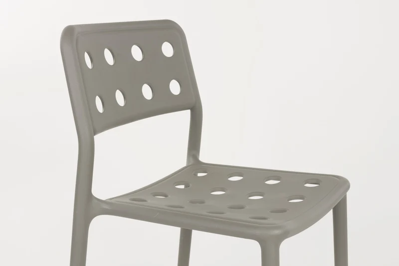 Gartenstuhl Serra im 4er-Set, Grau aus wetterfestem Kunststoff