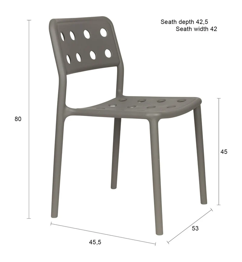Gartenstuhl Serra im 4er-Set, Grau aus wetterfestem Kunststoff