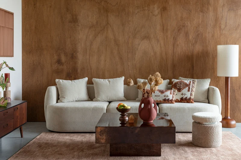 Couchtisch Quinn im 70er-Retro-Design mit Walnussfurnier von Dutchbone