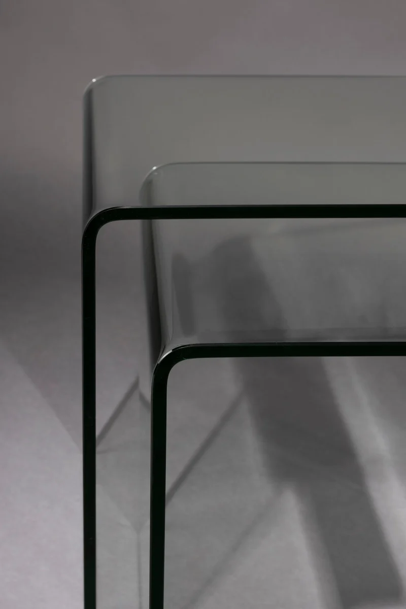 Beistelltisch Vetro 2er-Set aus Glas, Transparent von Dutchbone