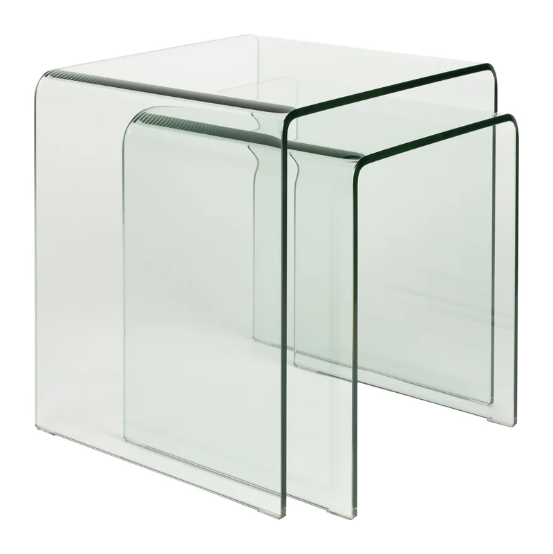 Beistelltisch Vetro 2er-Set aus Glas, Transparent von Dutchbone