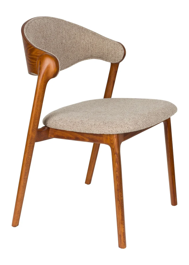Esszimmerstuhl Babington im 2er-Set, Walnuss mit gepolstertem Sitz