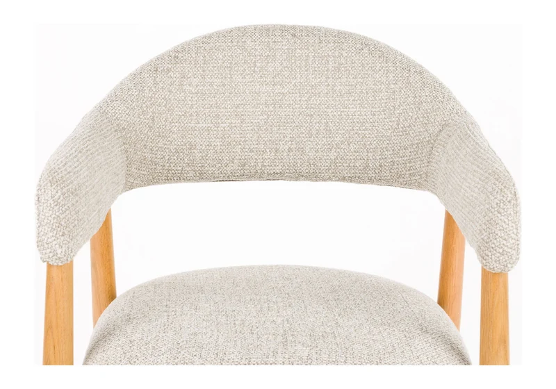 Sessel Indy im 2er-Set, Beige mit Eichenholz-Gestell für Esszimmer